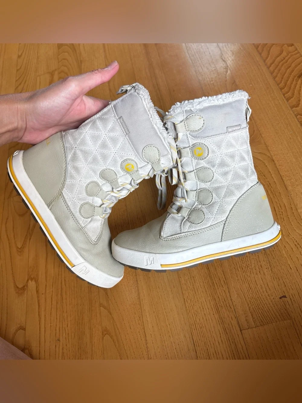 Merrell Kids Heidi Waterproof Winter Snow Boots Gray Navy Size 12